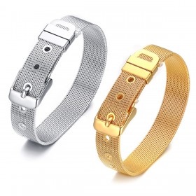 Bracelet Ceinture Mailles Métal Doré à l'Or Fin Acier Inoxydable bobijoo