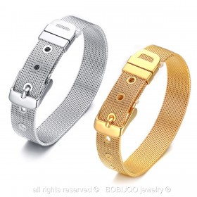 BR0074 BOBIJOO Jewelry Bracelet Belt Mesh, Metal, Gold, Stainless Steel