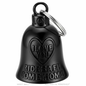 Black motorbike bell I Love You Ride Safe Come Home - MocyBell29412