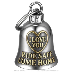 Campanello per moto I Love You Ride Safe Come Home Oro - MocyBell29424
