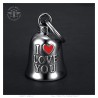 I Love You silver motorbike bell with red heart - MocyBell29450