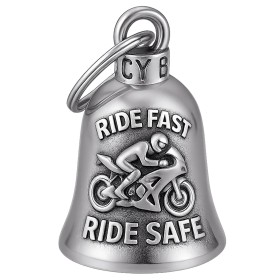 Silver Ride Fast Ride Safe motorbike bell - MocyBell29454
