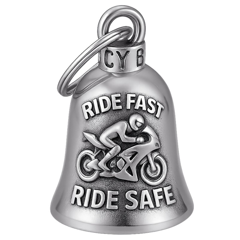Campanello d'argento per moto Ride Fast Ride Safe - MocyBell29454