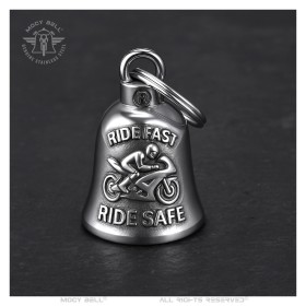 Campanello d'argento per moto Ride Fast Ride Safe - MocyBell29456