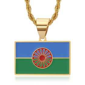 Zigeunerflagge Roma-Anhänger Edelstahl or29488