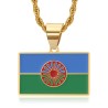 Rom zigeuner vlag hanger roestvrij staal goud29488