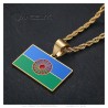Colgante gitano bandera romaní acero inoxidable oro29490