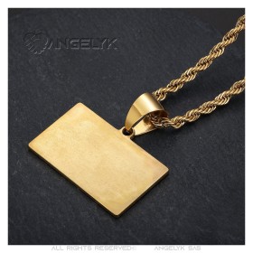 Rom gypsy flag pendant stainless steel gold29491