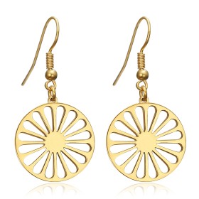 Boucles d'Oreilles Gitane Roue des voyageurs Acier inoxydable Or29499