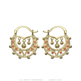 Savoyardes Bambino Adulto 25 mm Creoles Oro Zaffiro Rosa29513