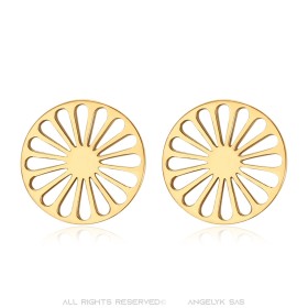 Pendientes gitanos de 12 mm en acero dorado29540
