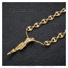 Jesus Dali style pendant in gold-plated 316L stainless steel with chain29555