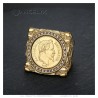 Großer Ring Napoleon III 20 Francs Stahl Gold Zirkonia 29 mm29567