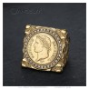 Grosse bague Napoléon Ier 20 Francs Acier Or Zirconiums 29 mm29588