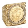 Großhandel Ring Marianne 20 Franken Stahl Gold Zirkonia 29 mm29594