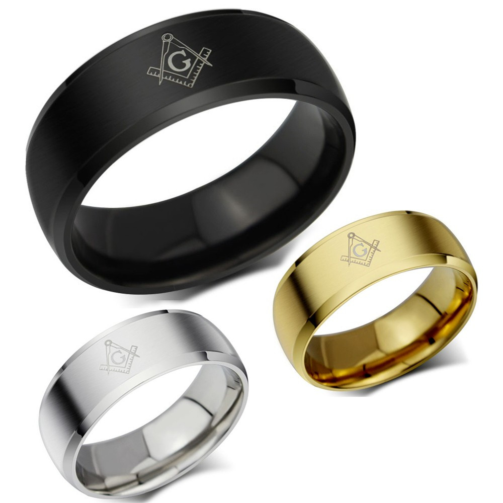 BA0010 BOBIJOO Jewelry Ring Alliance Ring free mason Steel Choice