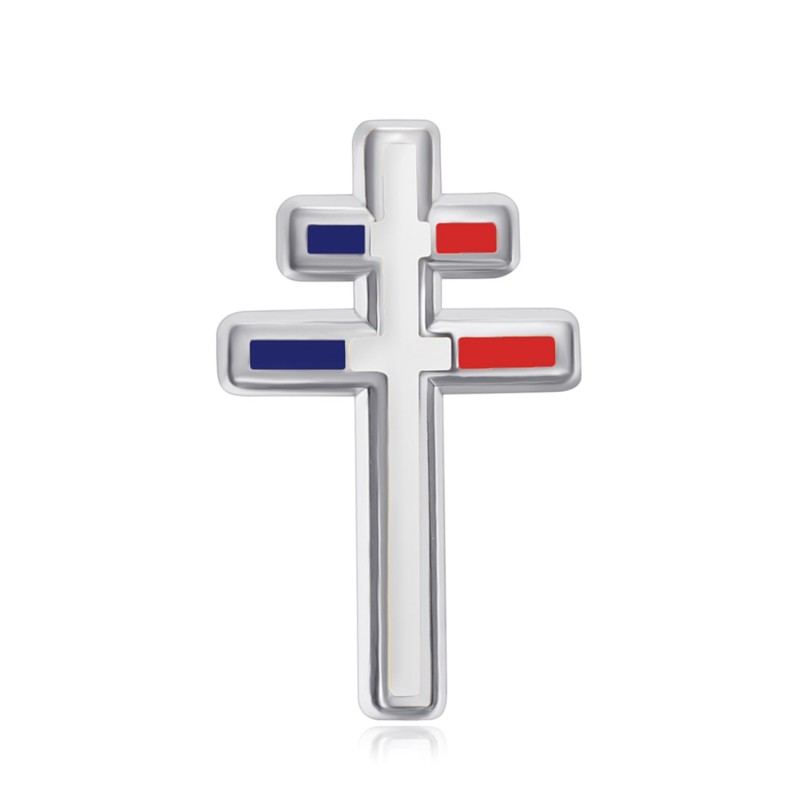 copy of Kruis van Lotharingen spelden Blauw Wit Rood Frankrijk 20mm Goud29631