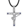 ciondolo argento croce stile chitarra Johnny Hallyday acciaio inox