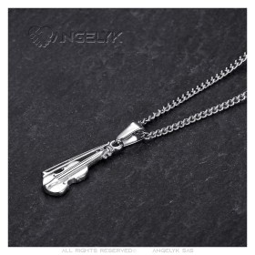 schmuck geige miniatur versilbert diskret