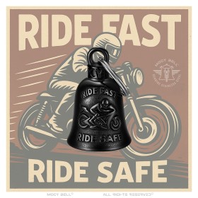 clochette porte-bonheur moto noire titane