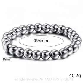 Bracelet Perles Acier Inoxydable bobijoo