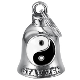 Clochette moto porte bonheur Yin Yang Stay zen MocyBell en acier inoxydable 316L