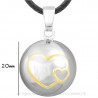 GR0001 BOBIJOO Jewelry Collana Ciondolo Bola Musicale Gravidanza Doppio Cuore Oro Placcato Argento Oro