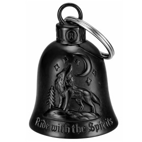 Clochette moto Loup noire titane Ride with the Spirit MocyBell