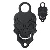 Support clochette moto Skull noir mat en acier inoxydable 316L