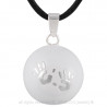 Collier Pendentif Bola Musical Grossesse Mains bébé Argent Email Blanc bobijoo