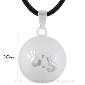 GR0005 BOBIJOO Jewelry Collana Ciondolo Bola Musicale Gravidanza Mani del bambino Argento-Mail Vuota