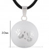 Collier Pendentif Bola Musical Grossesse Mains bébé Argent Email Blanc bobijoo