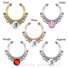 PIP0002 BOBIJOO Jewelry Septum Fake Nose Piercing 5 Colors to choose from