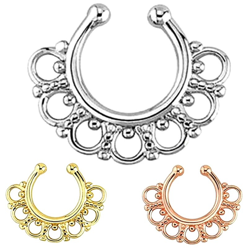 PIP0005 BOBIJOO Jewelry Septum Fake Piercing Nase 3 Farben zur Auswahl