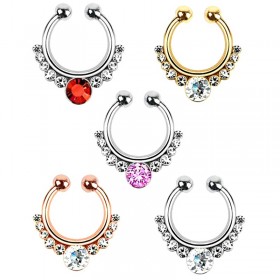 PIP0009 BOBIJOO Jewelry Septum Fake Piercing Nase 5 Farben zur Auswahl-Kugeln 3 mm