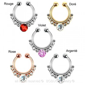 Septum Faux Piercing Nez 5 Couleurs au Choix Boules 3 mm bobijoo