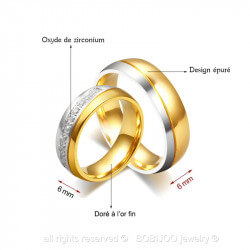 AL0018 BOBIJOO Jewelry Alliance-Ring, Ring, Vergoldet, feines Gold-Silber Strass