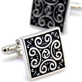 BM0010 BOBIJOO Jewelry Cufflinks Tribal Celtic Black Steel