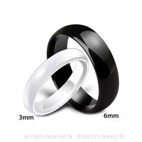 AL0034 BOBIJOO Jewelry Alliance Ring Black or White Ceramic Man Woman