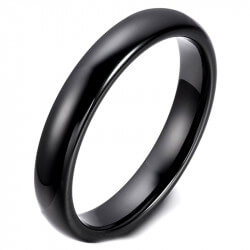 AL0035 BOBIJOO Jewelry Alliance-Ring mit Schwarzer Keramik, 3mm Gemischte