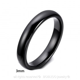 AL0035 BOBIJOO Jewelry Alianza Anillo de Cerámica Negro de 3mm Mixto