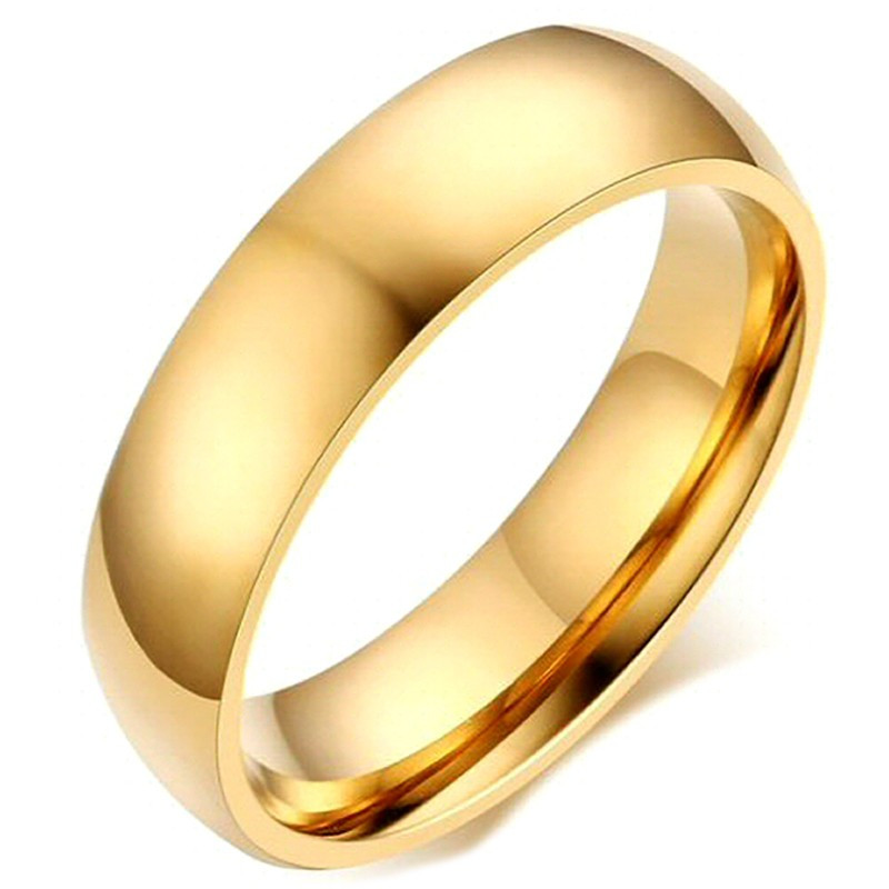 AL0042 BOBIJOO Jewelry Alliance Ring 6mm Gold-plated finish Stainless Steel