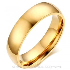 AL0042 BOBIJOO Jewelry Alleanza Anello 6mm Oro placcato finitura in Acciaio Inox