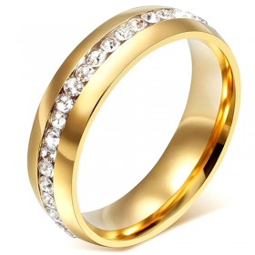 AL0043 BOBIJOO Jewelry Allianz 6mm Ring Vergoldet, Gold, Zirkonium, Edelstahl