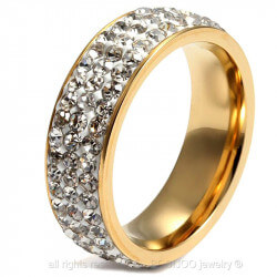 AL0045 BOBIJOO Jewelry Allianz Vergoldet, weißgold Dreifach-Linien Zirkonium Edelstahl