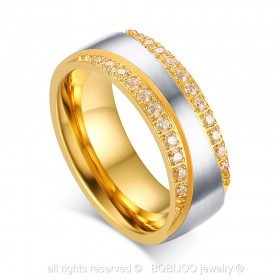 AL0036 BOBIJOO Jewelry Alliance Couple, Gold, Zirconium Strass