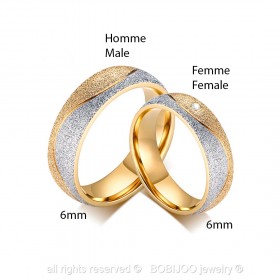 AL0037 BOBIJOO Jewelry Alliance-Ring, Ring, Vergoldet, Gold, sehr feine, Glänzende Paar