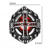 BA0042 BOBIJOO Jewelry Signet Ring Cross Templar Royalist Red Stone, Gothic