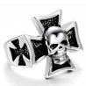 BA0043 BOBIJOO Jewelry Siegelring Ring totenkopf Kreuz von Malta