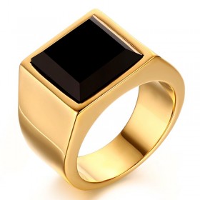BA0052 BOBIJOO Jewelry Anello Cabochon anello con Sigillo, d'Oro